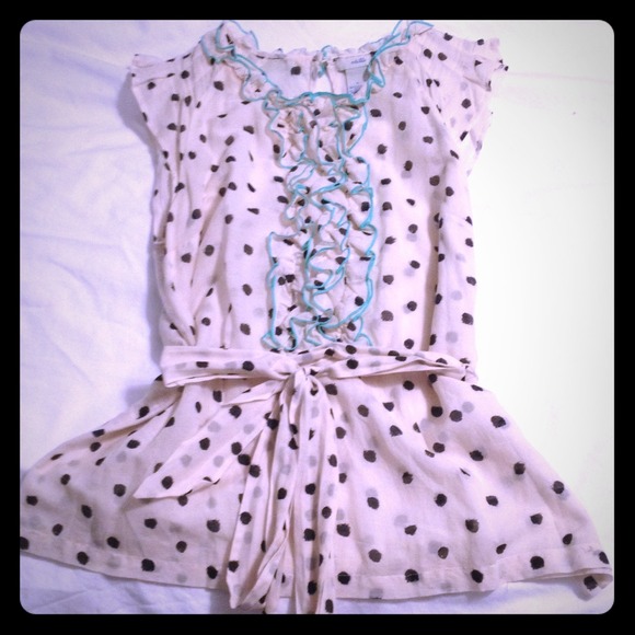 Polka dot top with sash