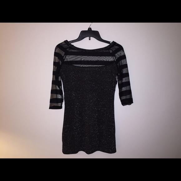 Black sequin with stripes body con dress