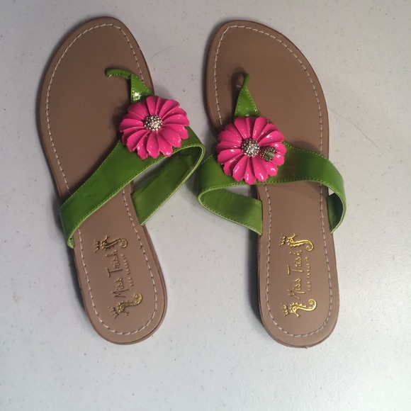 Miss Trish Pink and Green sandals