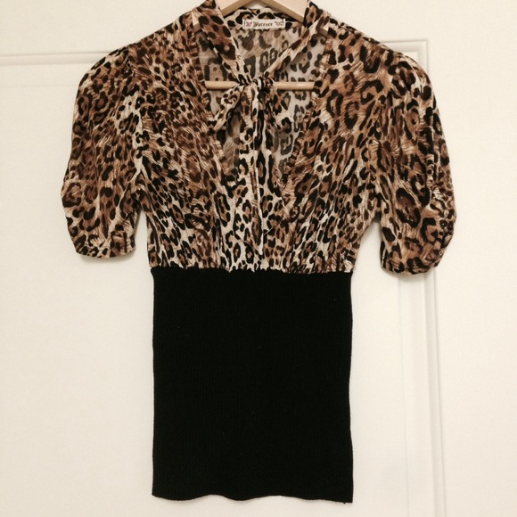 Leopard Tie Top
