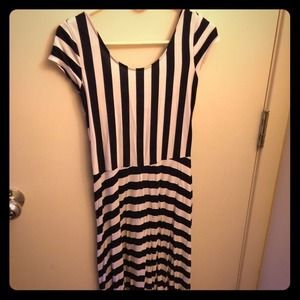 Striped cotton high/low hem dress - GAP