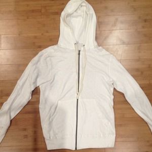 James Perse white zip-up hoodie