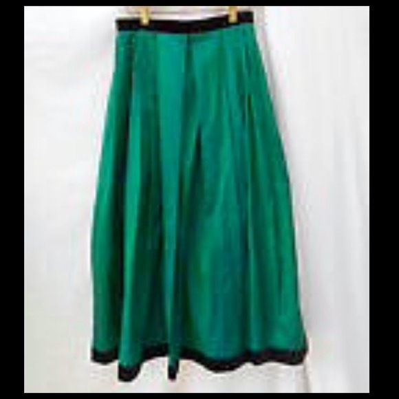 Kruger Dirndl Berchtesgaden Green Silk Skirt  M
