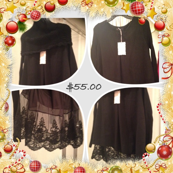 Black long sleeve sweater/ sweater dress