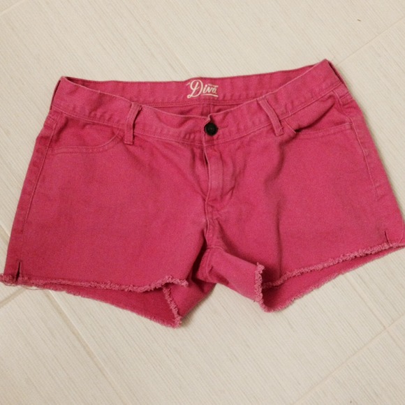 Bubblegum pink denim shorts