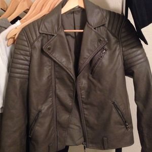 Biker jacket in taupe