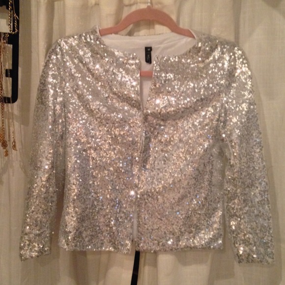 sparkly silver sequin jacket - new without tags