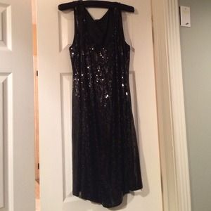 Elie tahari black sequence dress