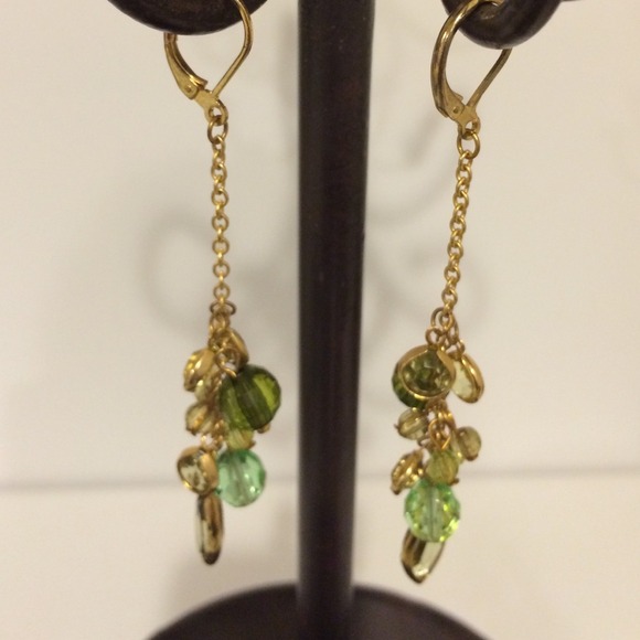 Gold cluster drop earrings