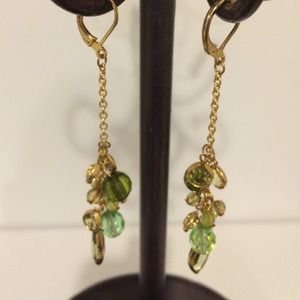 Gold cluster drop earrings