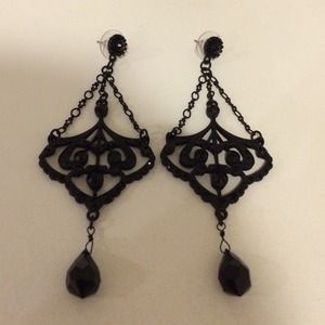 Black drop earrings