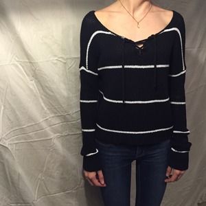 Black and white striped sweater