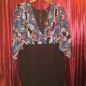 Multi colored two-toned dress (plus size)