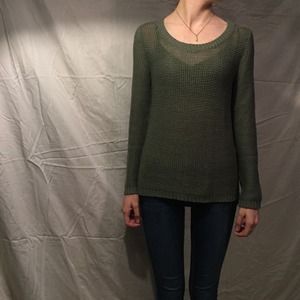 Army green knit sweater