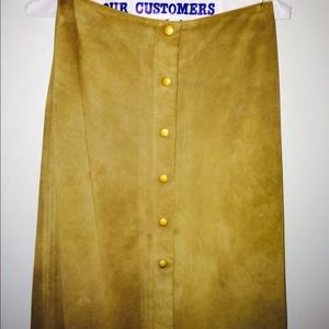 Camel Colored Suede Skirt