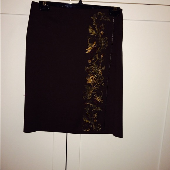 Olive Green Pseudo wrap skirt