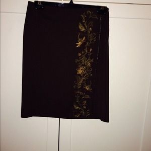 Olive Green Pseudo wrap skirt