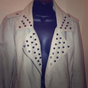 Sexy Faux Leather Moto Jacket Grey