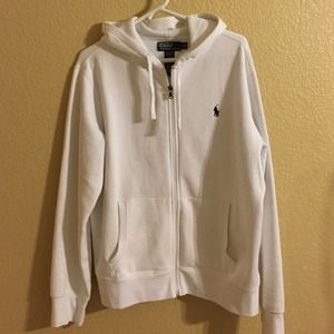 Polo by Ralph Lauren white thermal zip hoodie