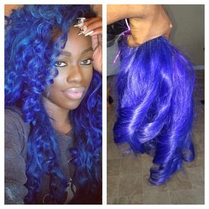 Customised royal blue hair