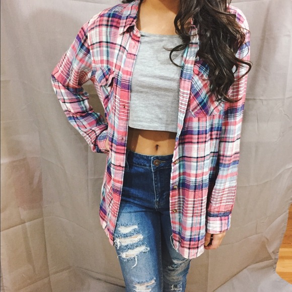 Oversized Plaid Button Up