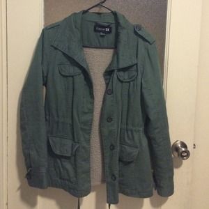 Faux Sherpa lined utility jacket