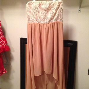 Blush lace hi lo / high low dress