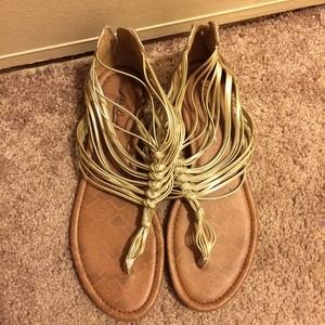 Gold Lucky Brand Sandals
