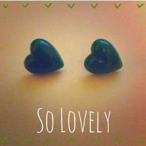 Green Heart Earrings!
