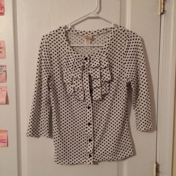 Ruffled Polka Dot Cardigan