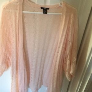 pink lace cardigan