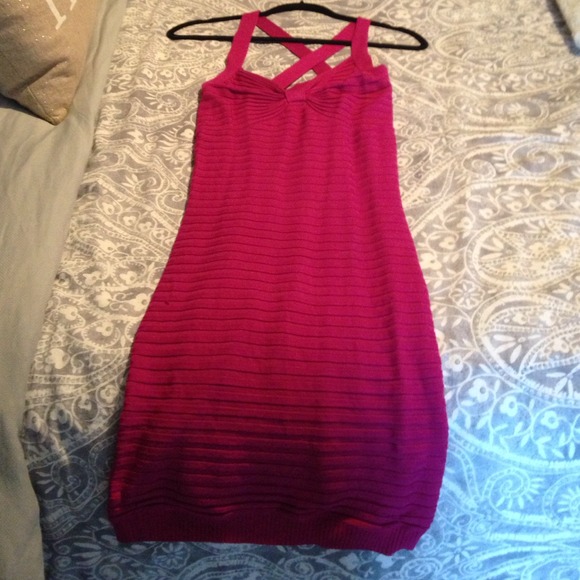 Fuchsia knit dress