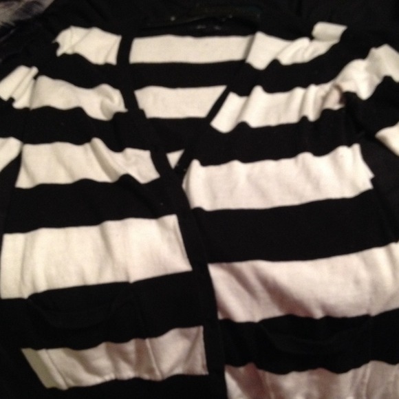 Black and white striped cardigan!