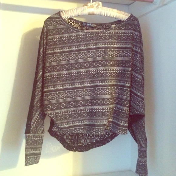 Hi-low Aztec Top w/ Lace Back