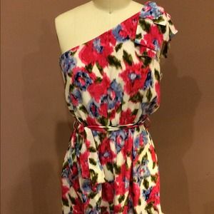 Forever 21 Floral One-Shoulder Dress