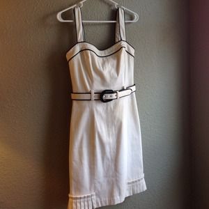 White bebe tweed dress