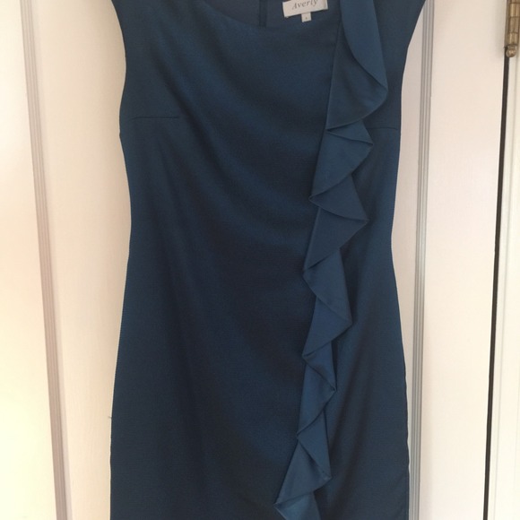 Teal silk like dress