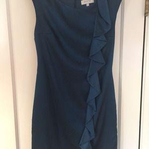 Teal silk like dress