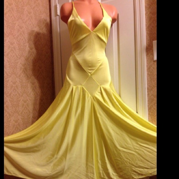 Yellow Moda International Boho Halter Sundress Sz3