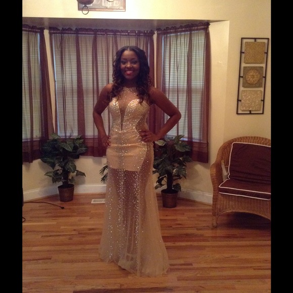 Gold prom dress