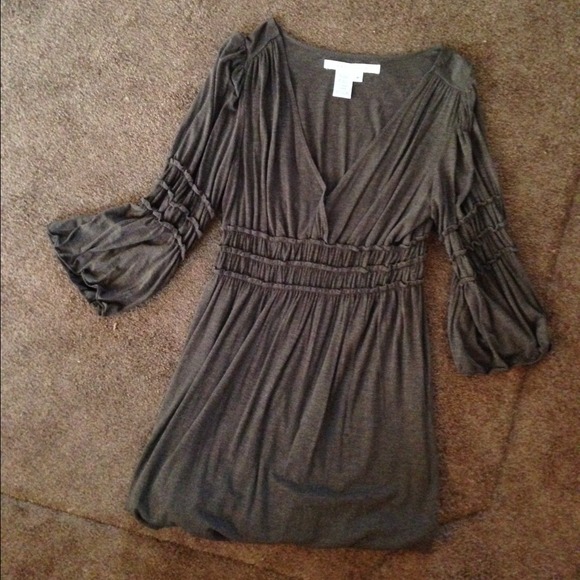 Max Studio brown cottony peasant top