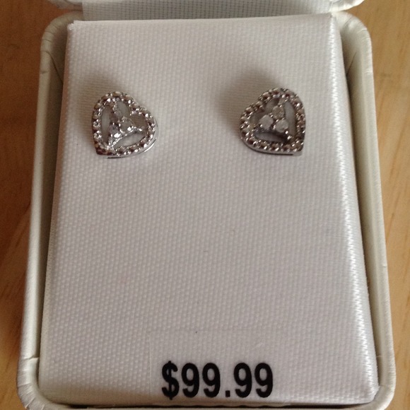 Sterling Silver Diamond stud earrings