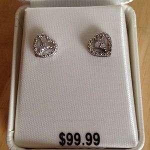 Sterling Silver Diamond stud earrings