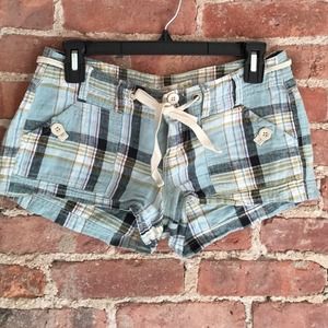 Blue Plaid Shorts: Juniors