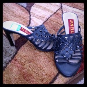 Vaneli Navy Blue Strappy Slide Sandal