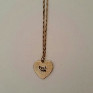 Urban Outfitters Gold F*ck You Necklace