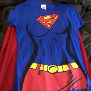 Super Woman shirt with detachable red cape