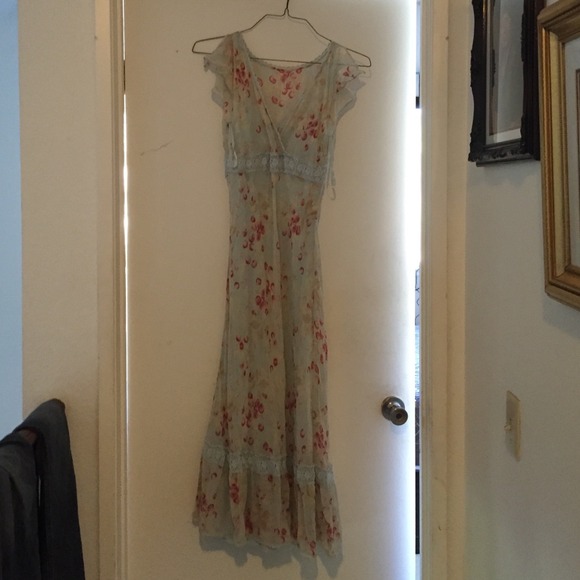 Express blue long dress
