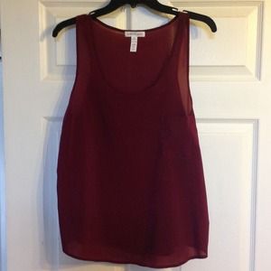 Maroon chiffon tank