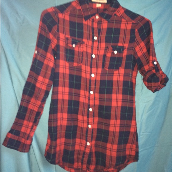 Red & Navy Plaid Shirt